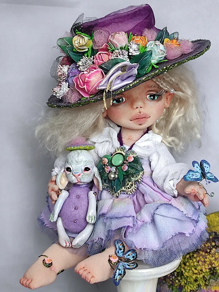 Elf textile doll. Flower Fairy.
