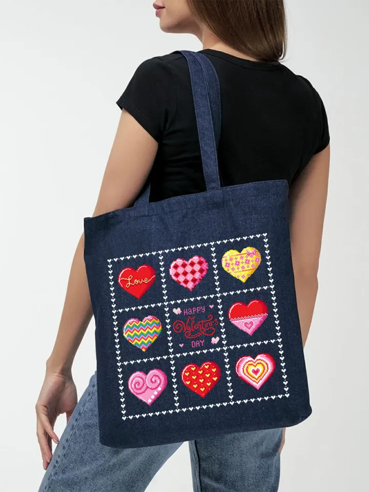 Love hearts cross stitch pattern PDF download Sampler cross stitch funny valentine, Happy Valentines day, Small heart cross stitch chart #T8