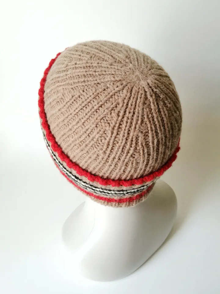 Handmade Alpaca and Merino Wool Men's Ribbed Beanie. Hand-knitted Warm Winter Cap. Cozy warmth with a touch of luxury. FREE SHIPPING!