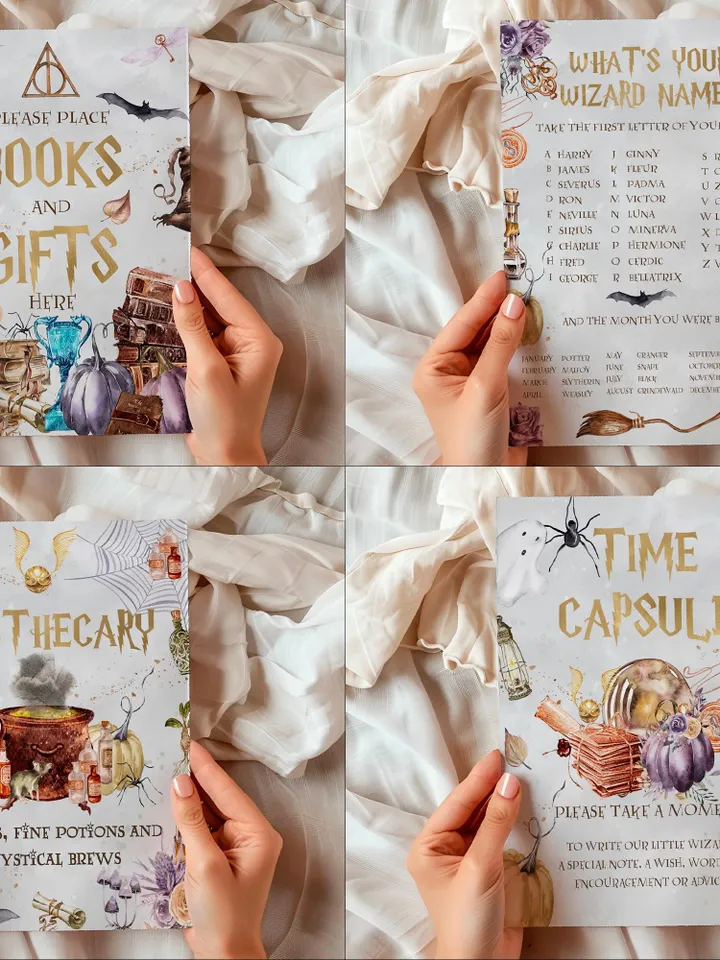 The Chosen One Big Bundle; Wizard Birthday Party Bundle Templates; Magic School Birthday Party Template; Editable Wizard Party Template; a1