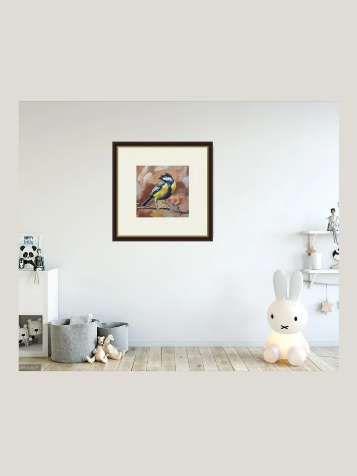 Original Oil Painting Adorable Chickadee Perched on Tree Branch Chickadee on Branch Bird Art Mini Oil Art for Nature Lovers