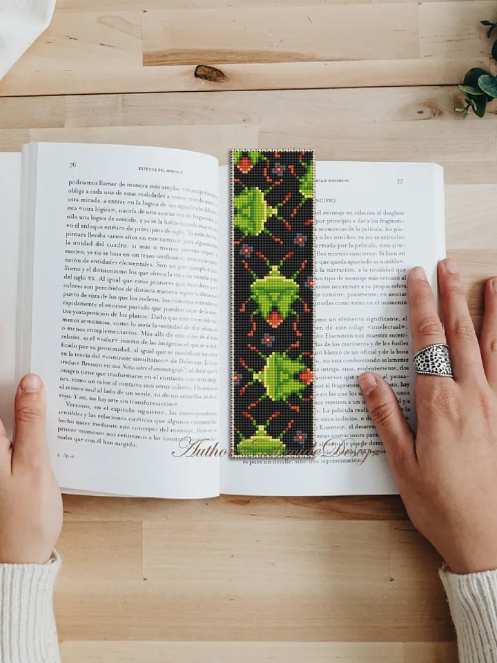 Beetle bookmark cross stitch pattern PDF download Green stink bug cross stitch chart, Simple bookmark pattern digital PDF for beginner #B283