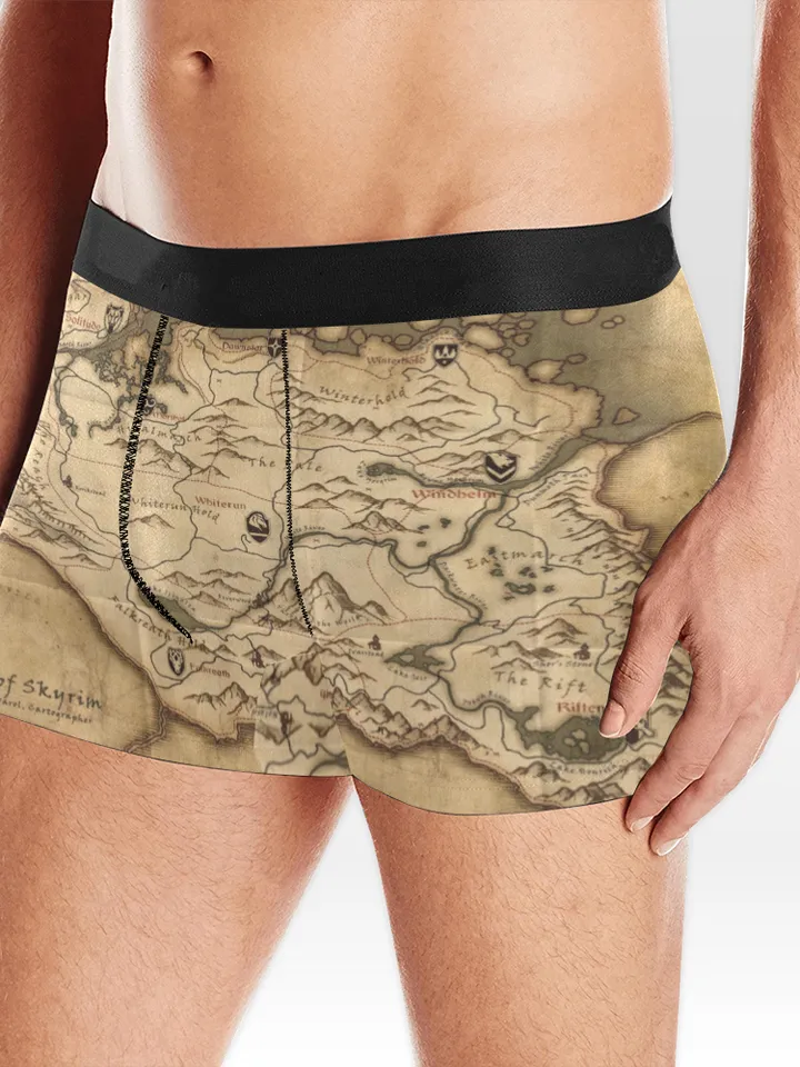 Skyrim World Map Boxer Briefs Underwear