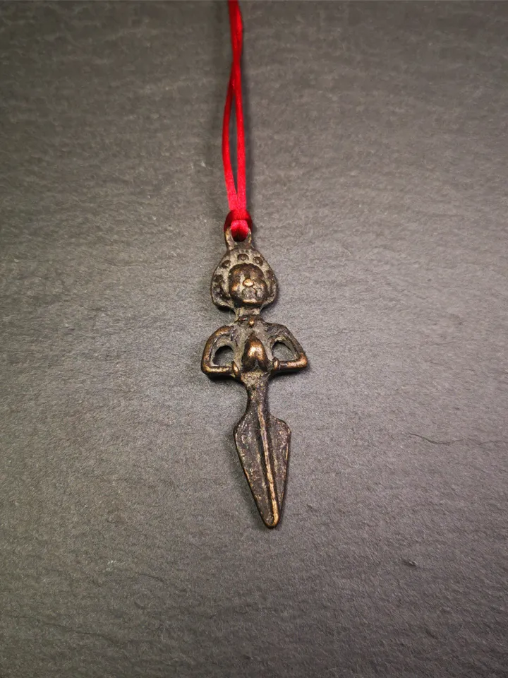Gandhanra Antique Tibetan Amulet,Samantabhadra Phurba,Kila(Dorje Phurba) , Trantic Buddhism Ritual Implement Pendant,Made of Copper,2.6"