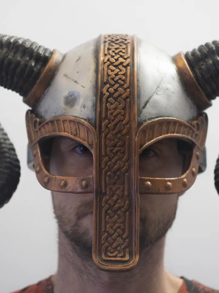 Viking Helmet, Helmet with Ram Horns, Scandinavian Armor, Cosplay Armor, Celtic Helmet, Viking Armor, Larp Armor, Battle-Worn Helmet