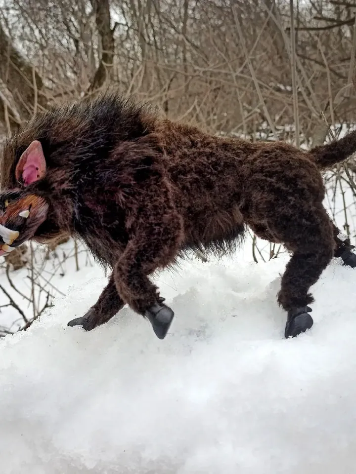 A wild boar. Handmade dolls OOAK