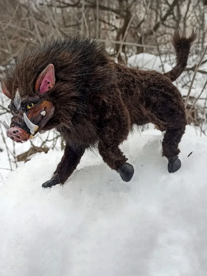 A wild boar. Handmade dolls OOAK