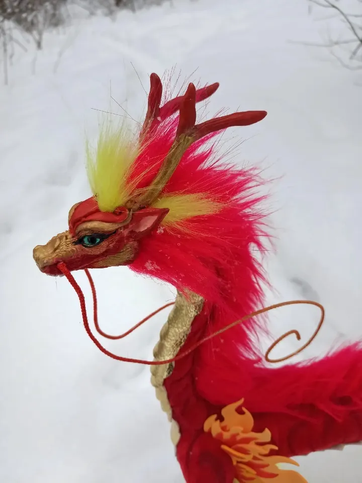 OOAK handmade art doll Asian Dragon. For sale.