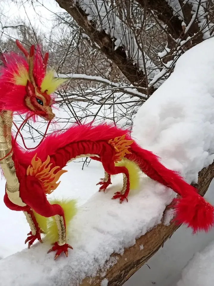 OOAK handmade art doll Asian Dragon. For sale.