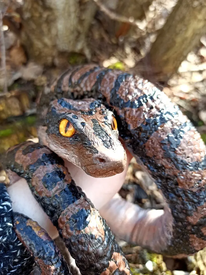 ART doll. Realistic python, snake. Handmade FOR SALE