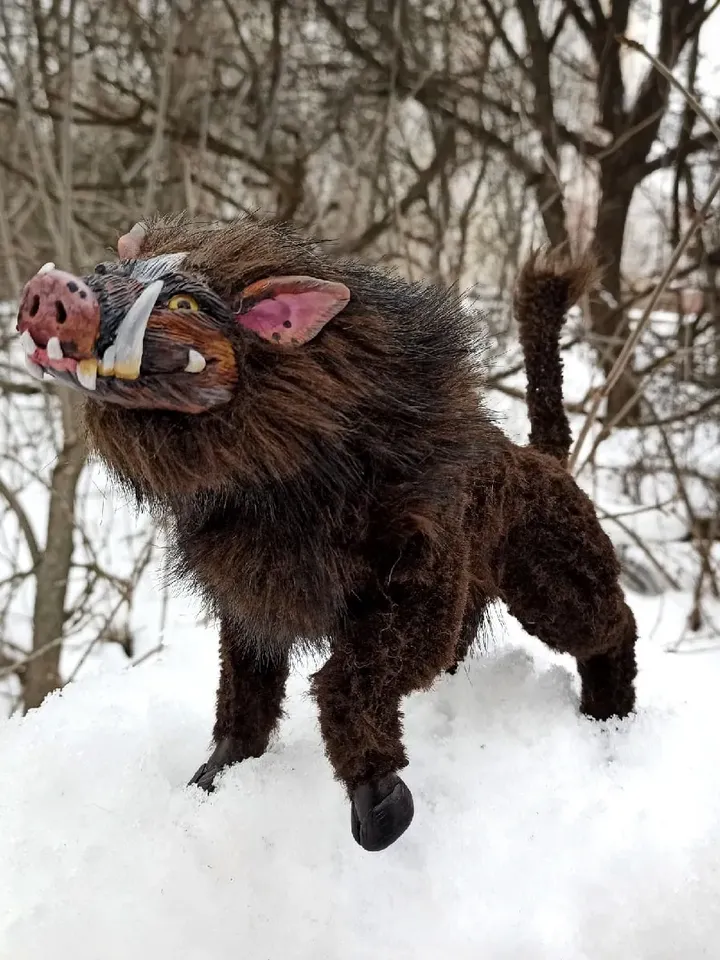 A wild boar. Handmade dolls OOAK