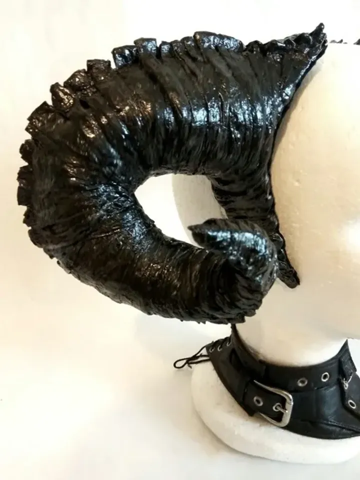 Large horns "Demon" Headdress for a photo shoot