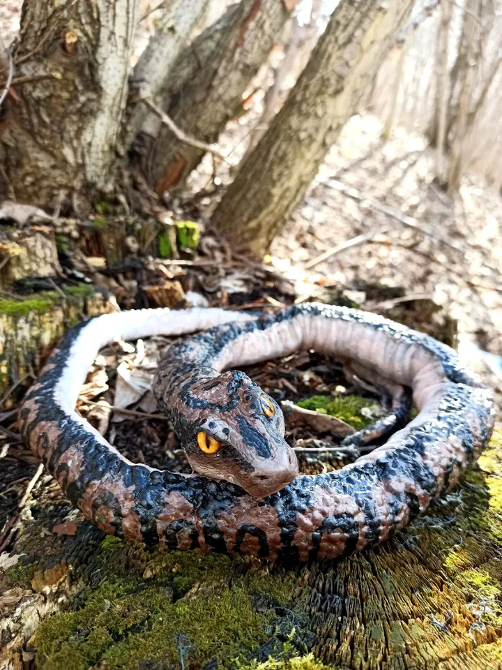 ART doll. Realistic python, snake. Handmade FOR SALE