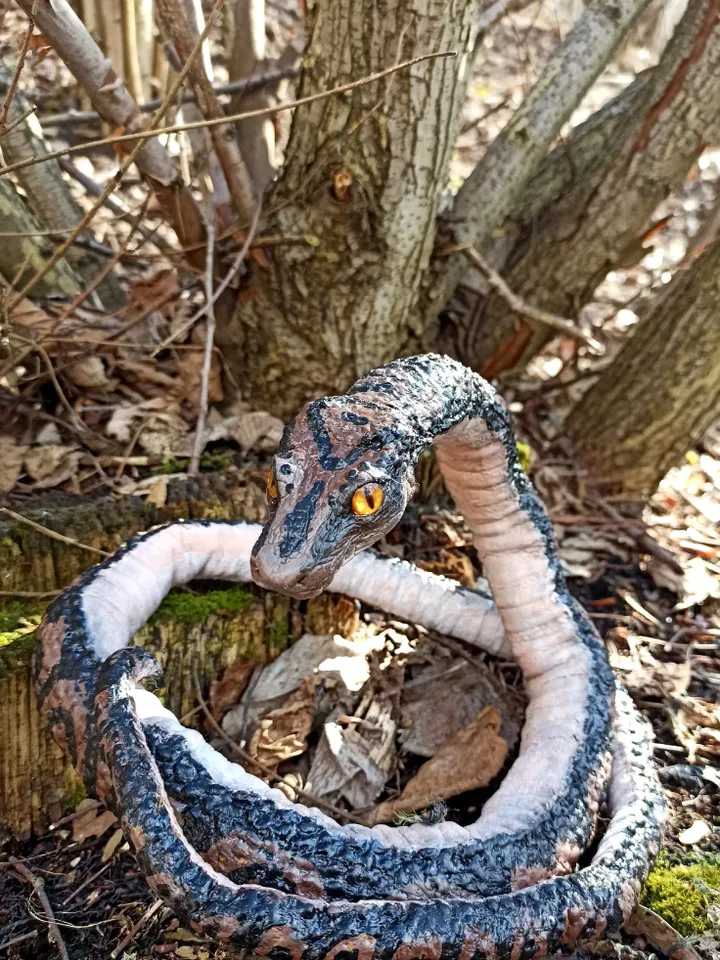ART doll. Realistic python, snake. Handmade FOR SALE