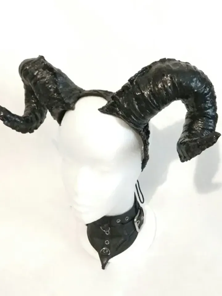 Large horns "Demon" Headdress for a photo shoot