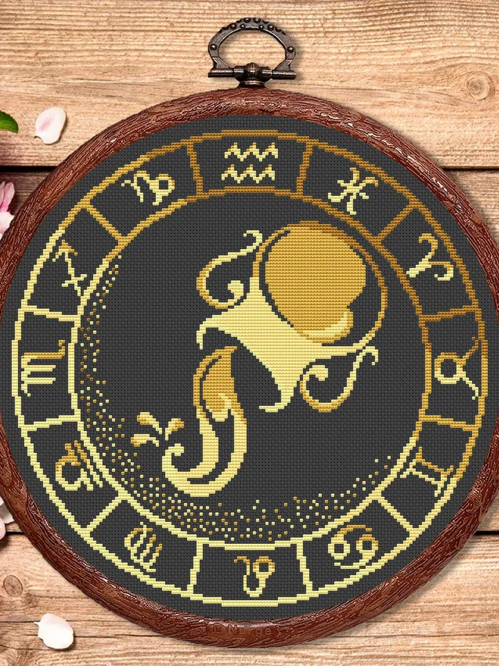 Aqvarius Cross Stitch Pattern, Zodiac Cross Stitch, Embroidery Zodiac, Signs of the Zodiac Pattern, Modern Cross Stitch #zdc011
