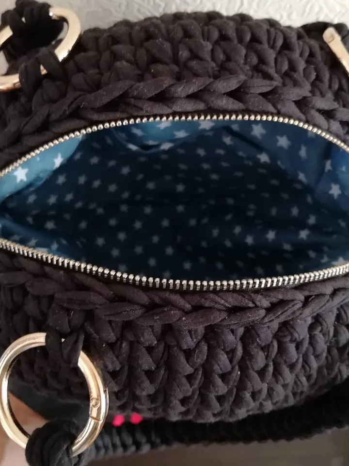 The bag is black