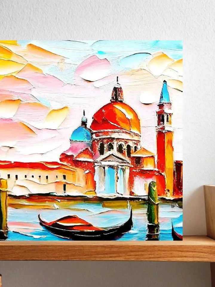 Venice Painting Italy Original Fine Art Cityscape Impasto Oil Wall Art Grand Canal Artwork Travel Gifts Impressionist Art by ArtProkopaloSv