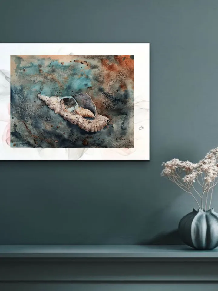 Original Watercolor Painting Seashells Wall Art Sea shell Painting
