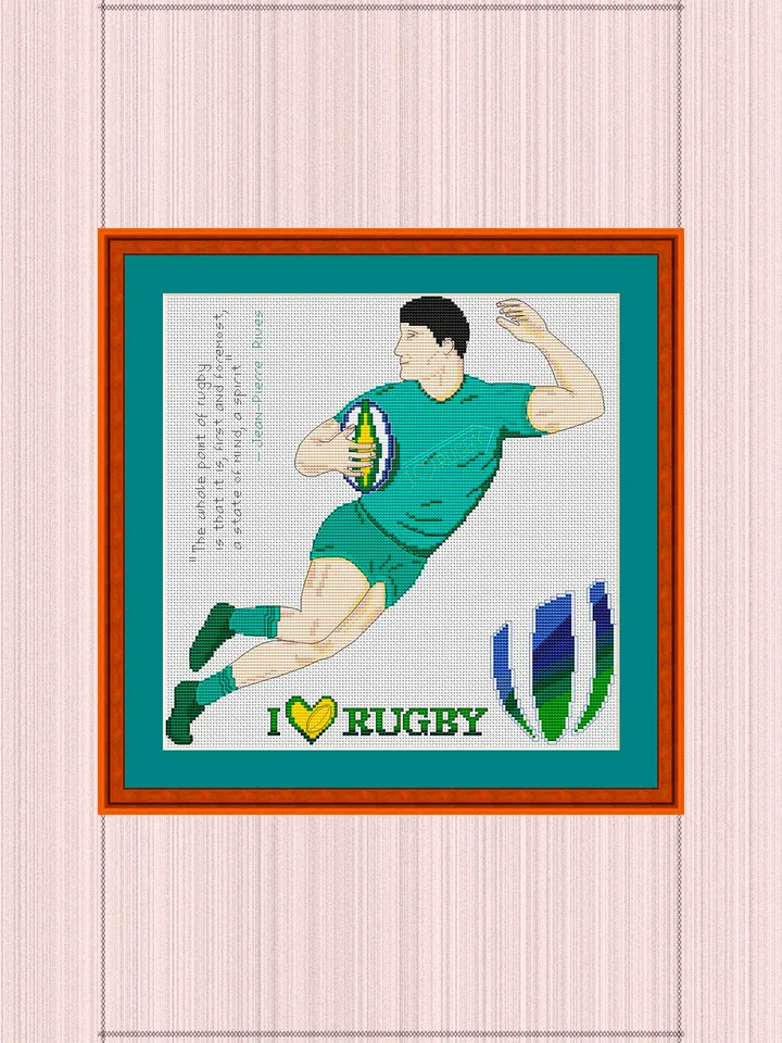 Rugby Cross Stitch Pattern | Rugby Union | Rugby Player