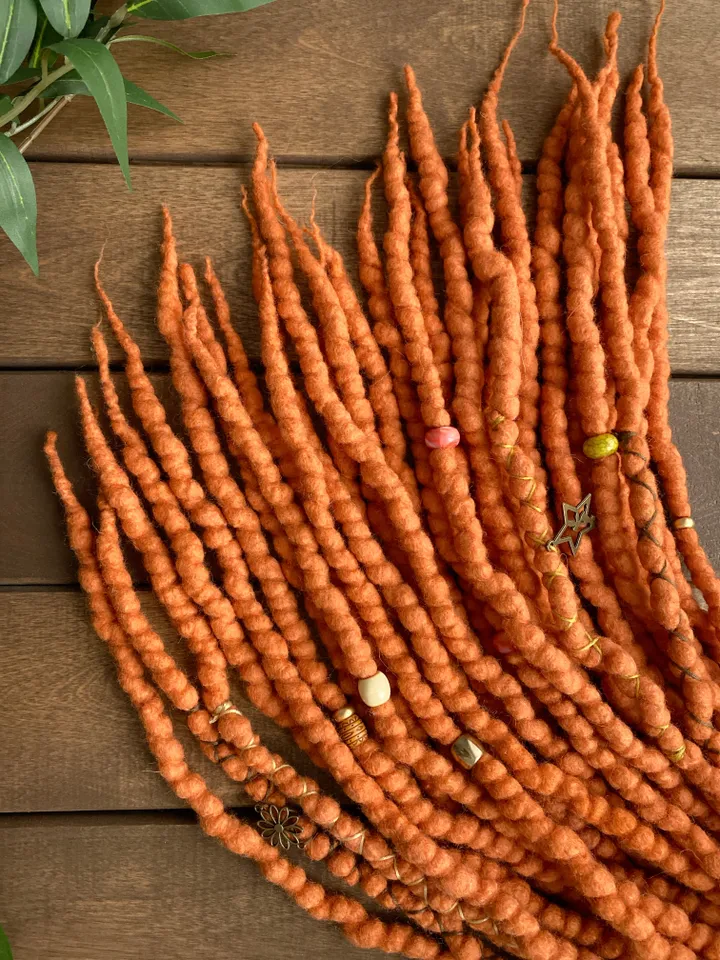 Ginger Wool De dreadlocks ready to ship
