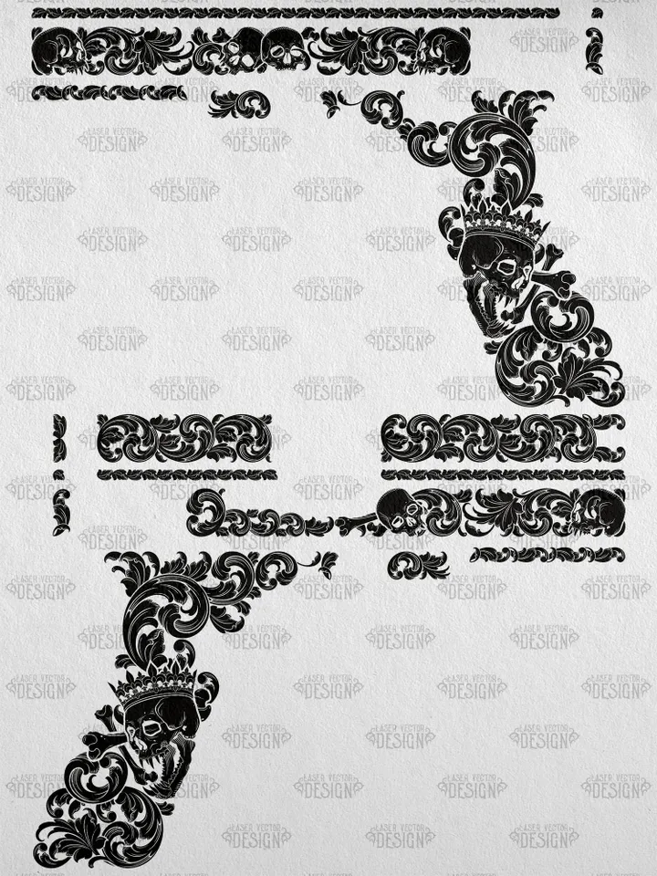 VECTOR DESIGN Glock 22 gen 4 Skull with crown and scrolls