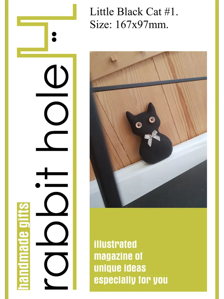 Diy Halloween doll, Black cat sewing pattern PDF, digital tutorial in english