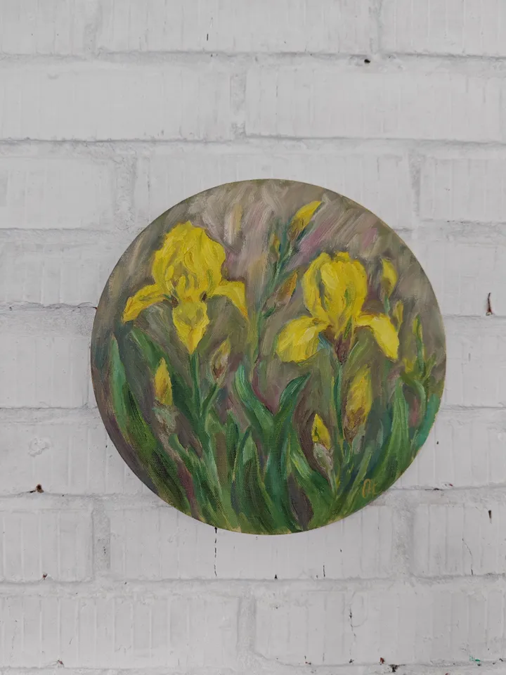 Irises original oil painting on canvas