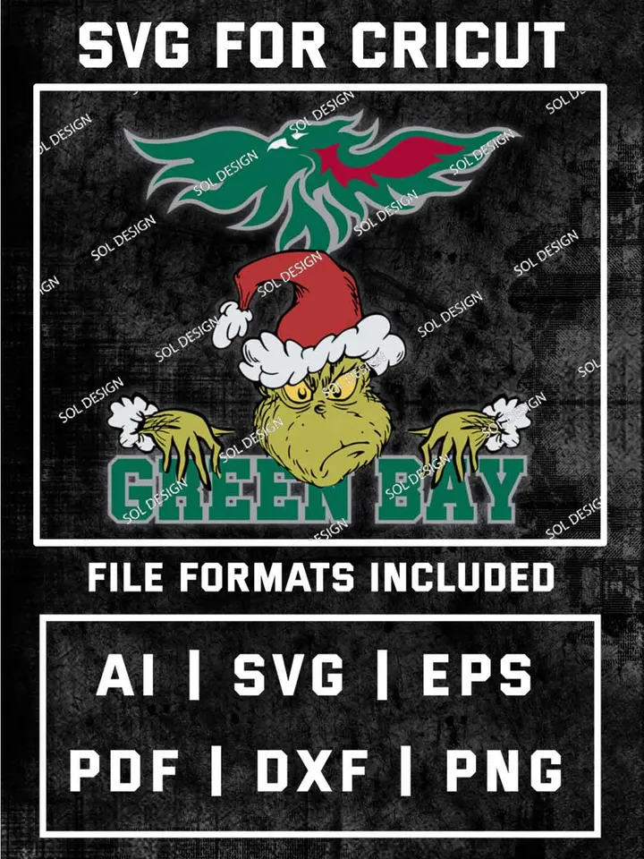 Grinch Green Bay Phoenix SVG, NCAA SVG Design, NCAA Green Bay Phoenix SVG, NCAA Green Bay Team Cricut, Christmas Svg, Grinch svg, Digital Download