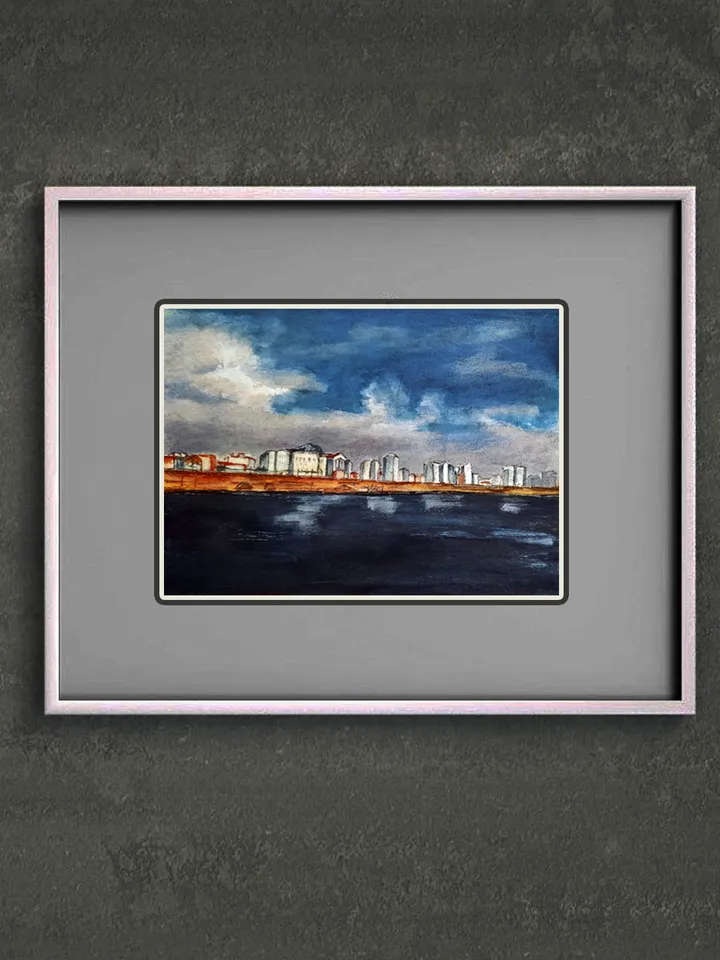 Embankment. Sea voyages watercolor series 21x15 cm (8.28 х 5,9 inches)