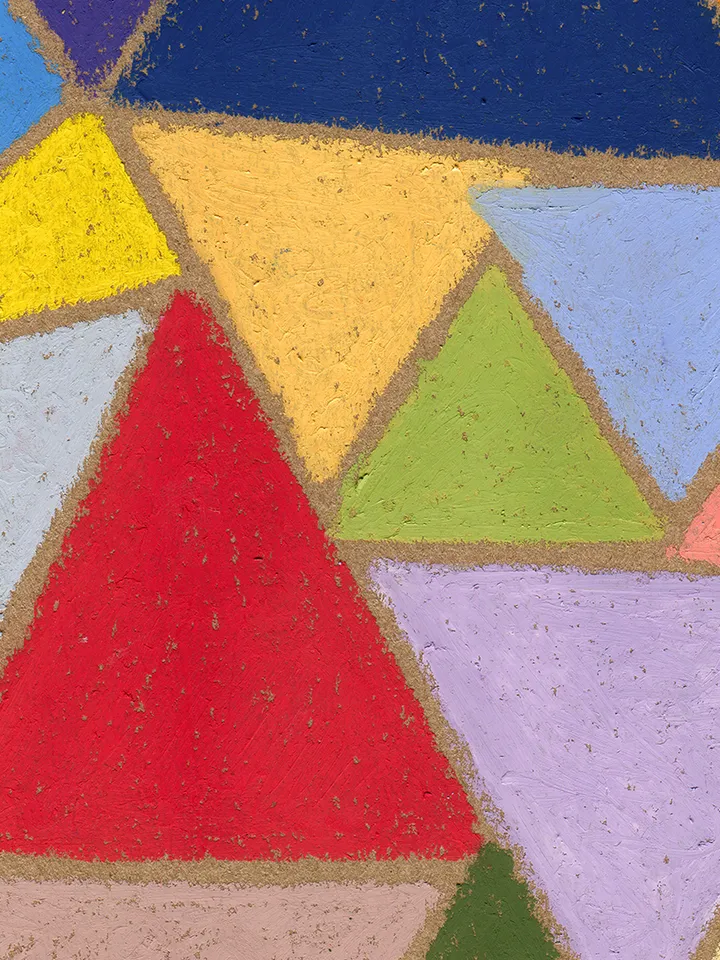 Printable pattern Abstract colored triangles, Large poster, Digital file, Home decor, Color oil pastel painting