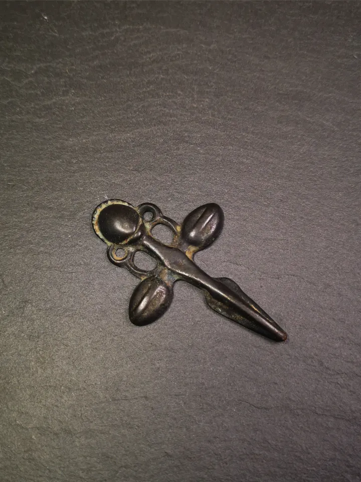 Gandhanra Vintage Phurba Amulet,Kila(Dorje Phurba) Pendant,Tibetan Budhist Ritual Implement,made of Thokcha,2.6&quot;,60 Years Old