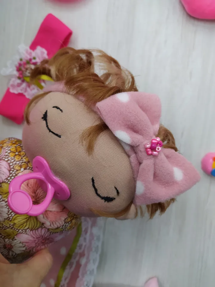 doll with pacifier,newborn baby,in a blanket,baby doll,role-playing doll,newborn girl,sleeping baby,child of god,rag doll gift