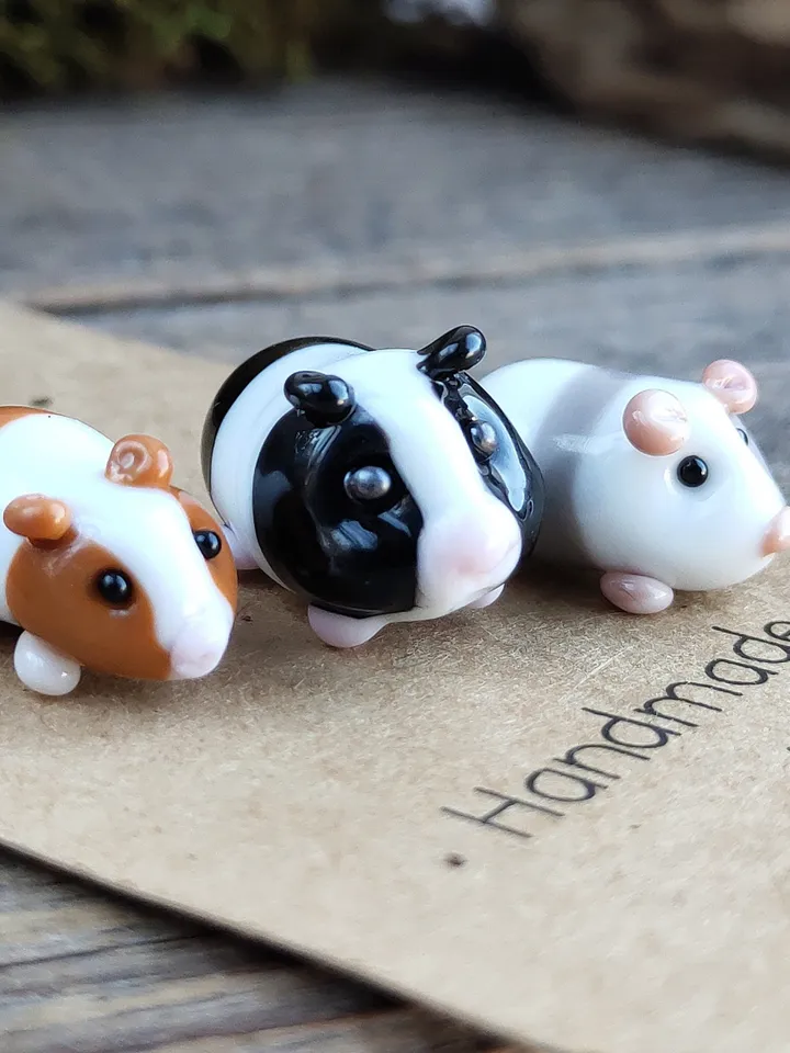 GUINEA PIG figurine GLASS figurines guinea pig gifts Pet guinea pig toy Glass guinea pig art miniature guinea pig Dollhouse Miniature animal