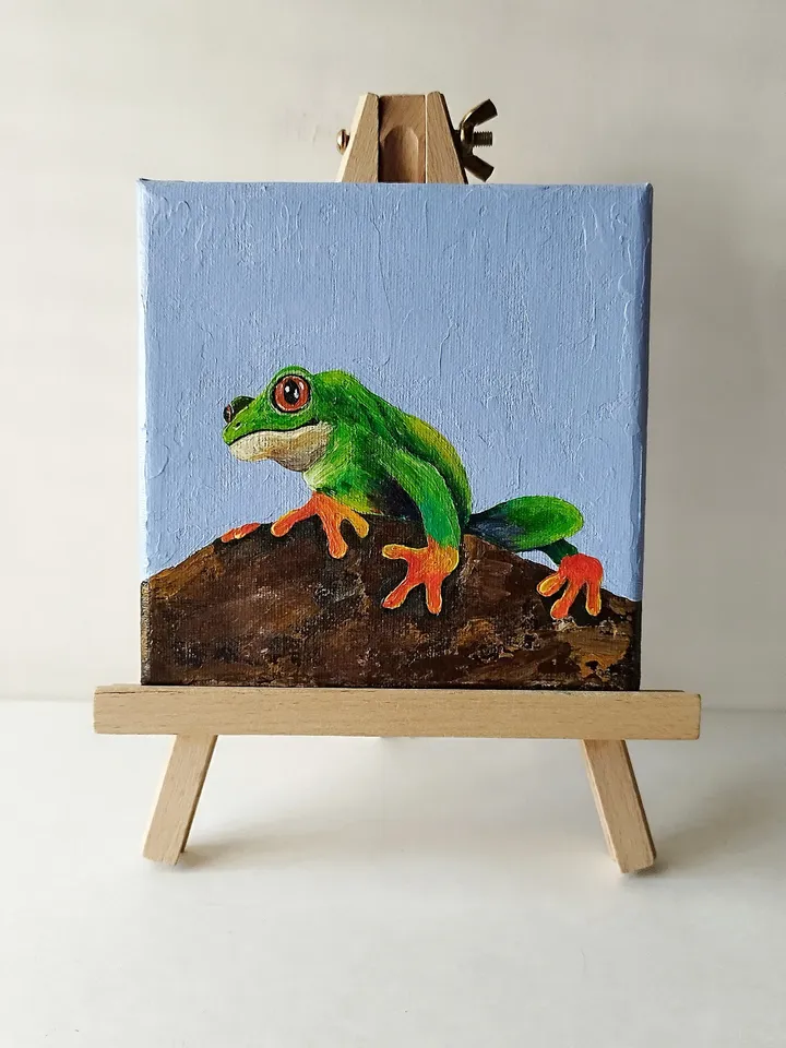 Adorn Your Walls with this Amazing Frog Acrylic Painting - Animal Artwork
