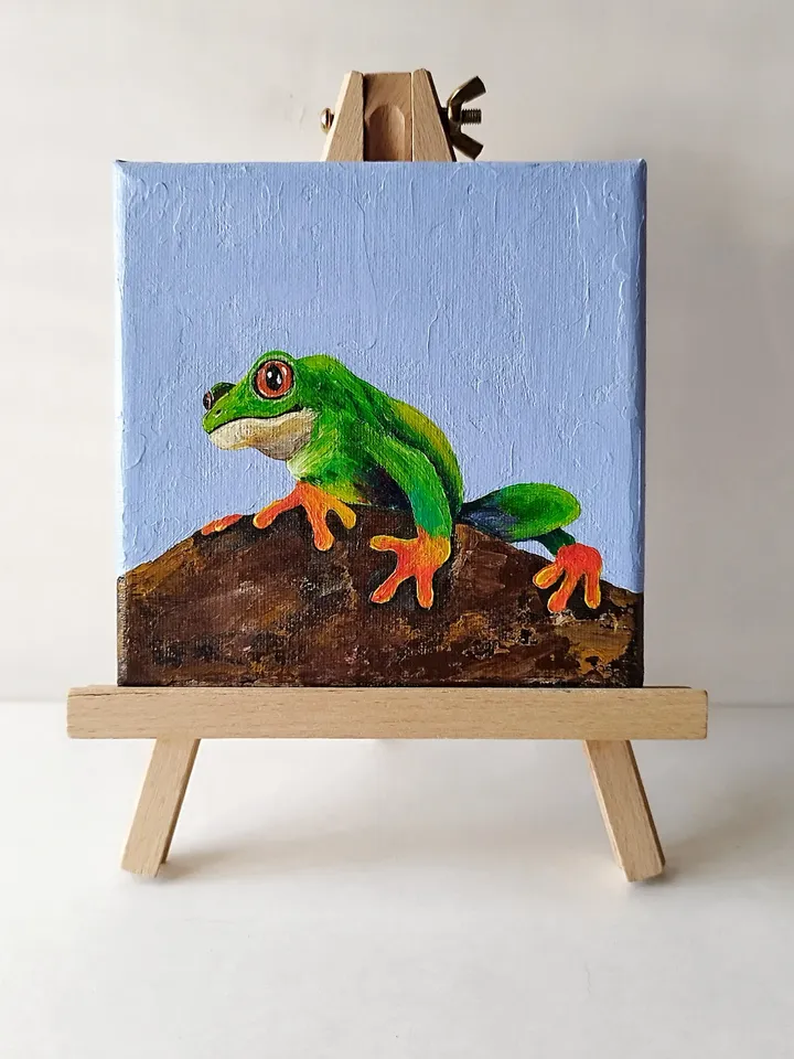 Adorn Your Walls with this Amazing Frog Acrylic Painting - Animal Artwork