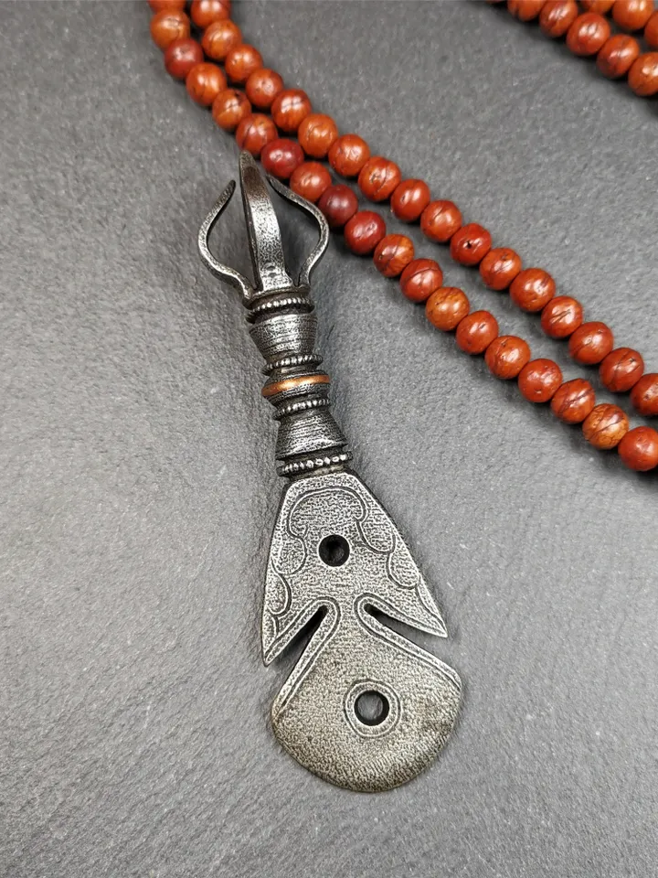 Gandhanra Handmade Tibetan Amulet,Kartika(knife of the dakinis), Trantic Buddhism Ritual Implement, Altar Tools,Made of Cold Iron,4.0"
