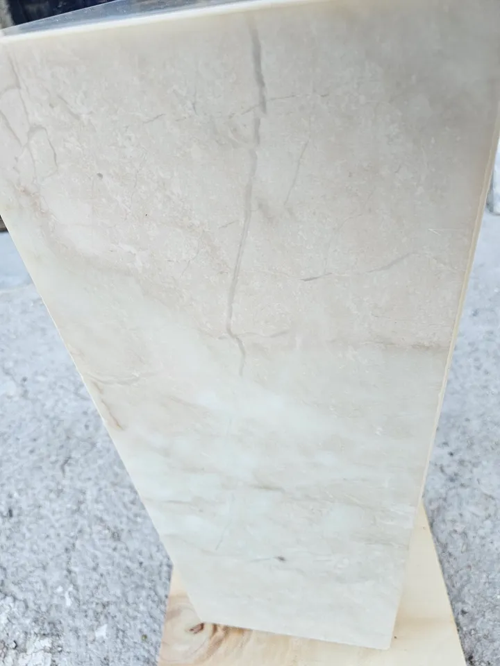 White and cream Marble side table,plinth italian marble 100% handmade, cube marble, calacatta plinth