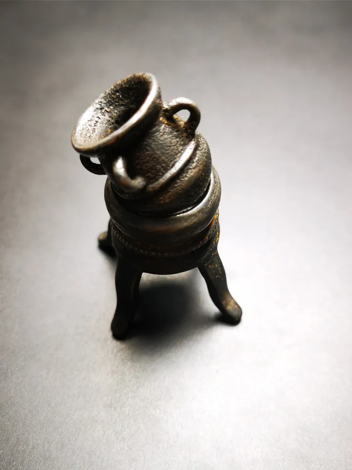 Gandhanra Handmade Tibetan Cone Incense Burner Model,Hanging Pot and Stove Model,Made of Cold Iron