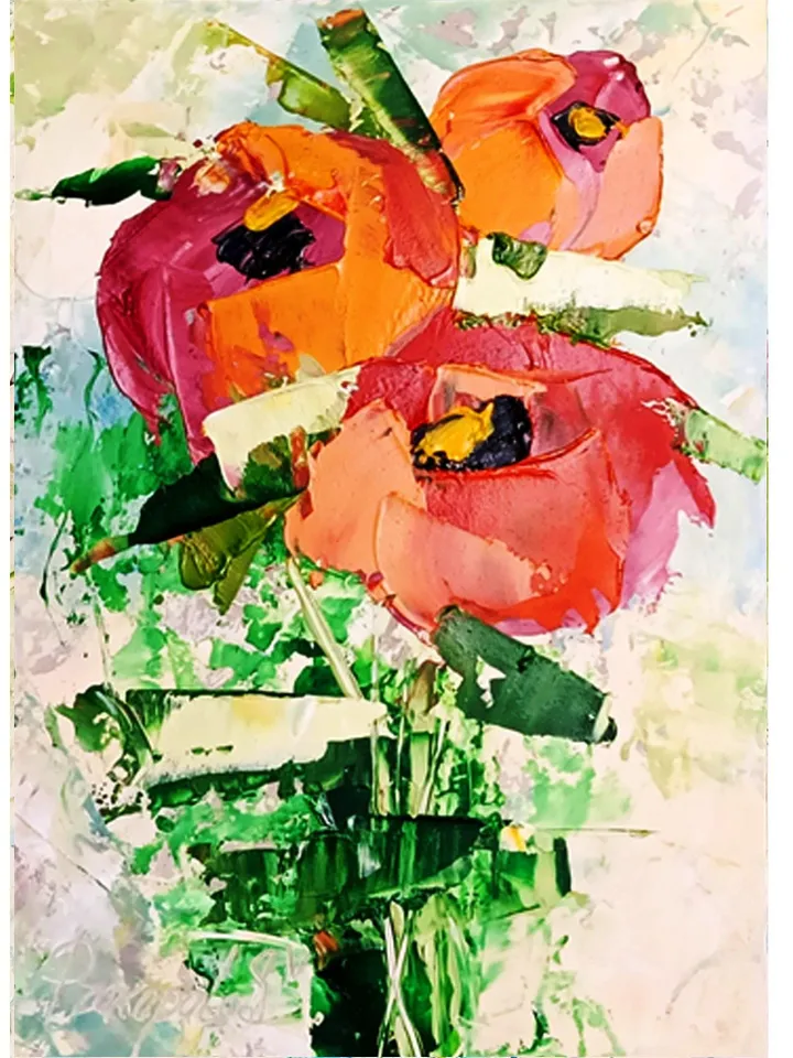 Roses painting Flowers original oil painting Small Original art Roses wall art Pink Roses artwork Floral New home gifts 7x5 in