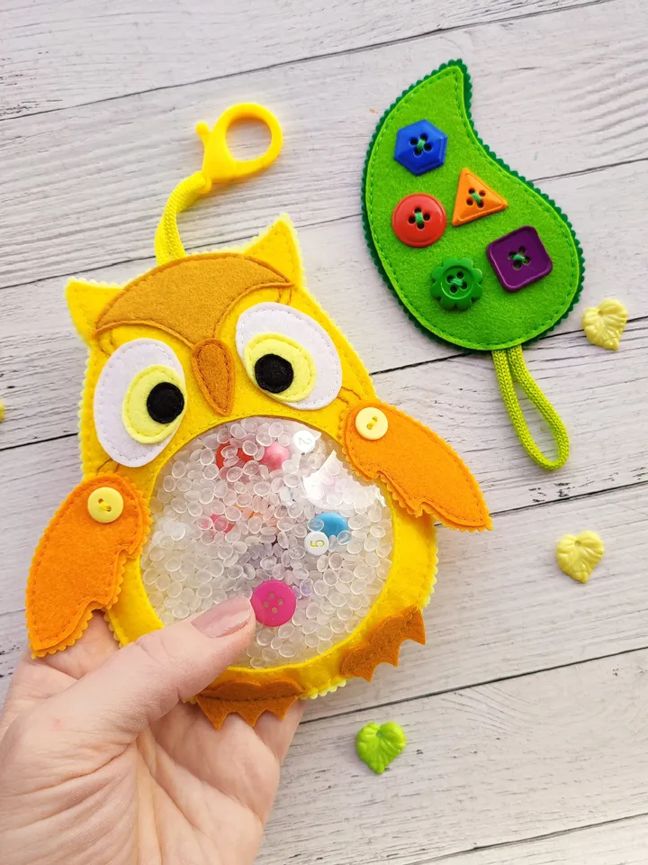 Owl I spy bag pattern & tutorial, I spy game felt pattern, Montessori travel toys, Autism sensory toys PDF, Felt Sewing pattern baby