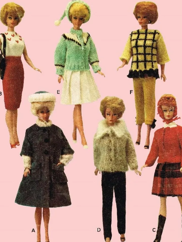 Copy McCalls 7431 Vintage Barbie Sewing and Knitting Pattern Wardrobe Clothes for Dolls 11-1/2" Digital Download PDF