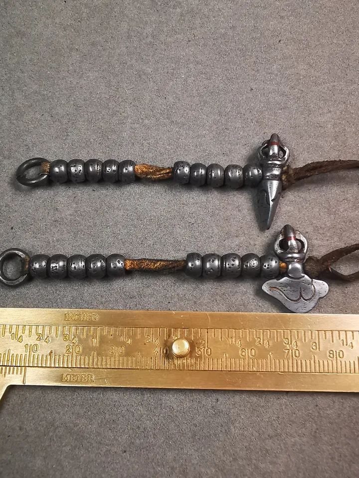 Gandhanra Handmade Tibetan Buddhist Mala Counters,Prayer Bead Counters,with Kartika and Kila Pendant,Made of Cold Iron