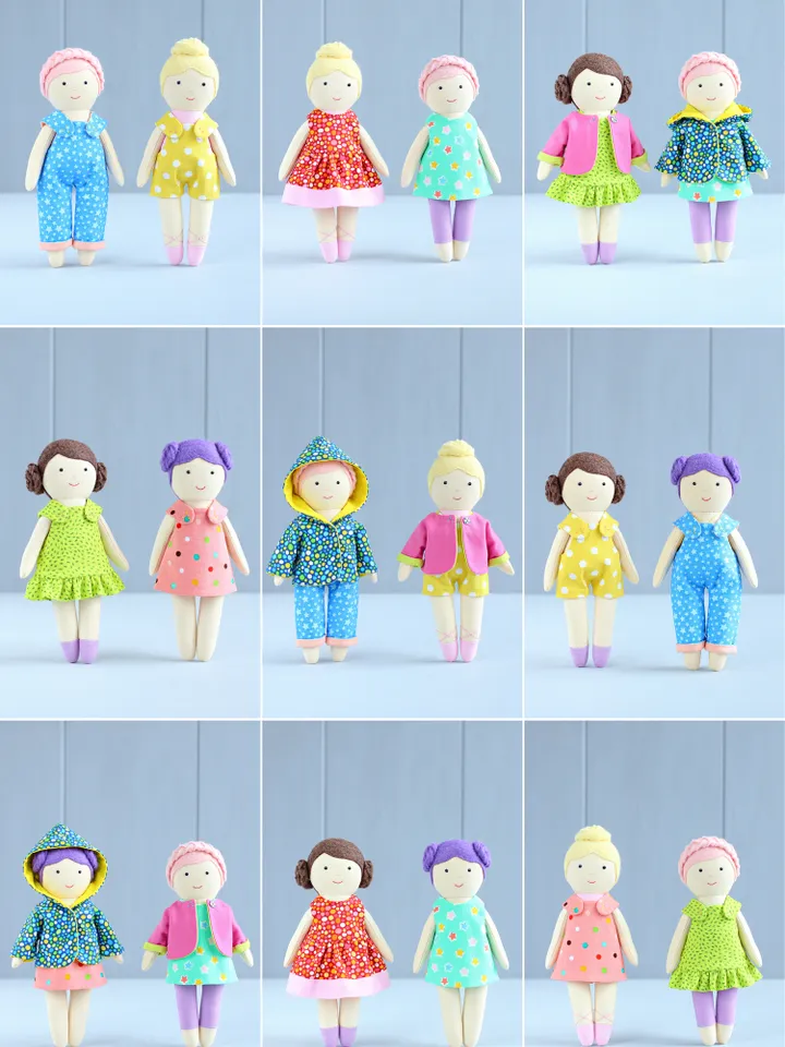 4 PDF Summer Wardrobe for 16 cm (6″) Mini Dolls Sewing Patterns