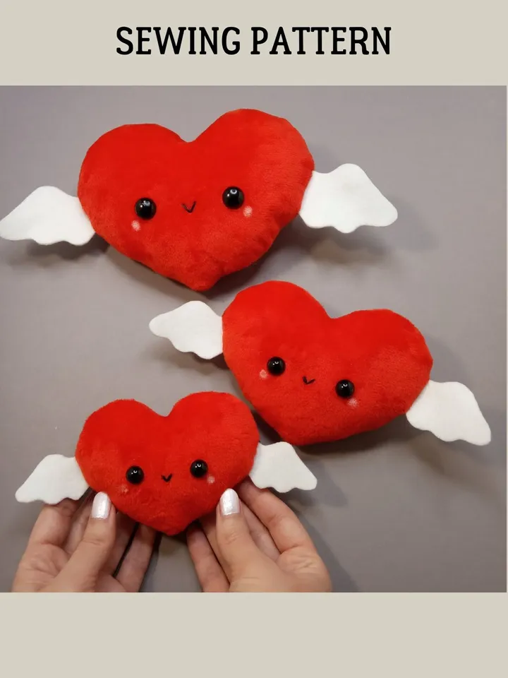 Plush Heart Pattern (3 sizes)