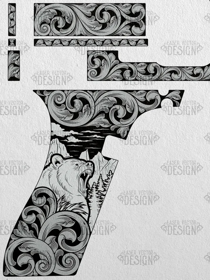 VECTOR DESIGN Glock 20 gen 4 Scrolls and bear