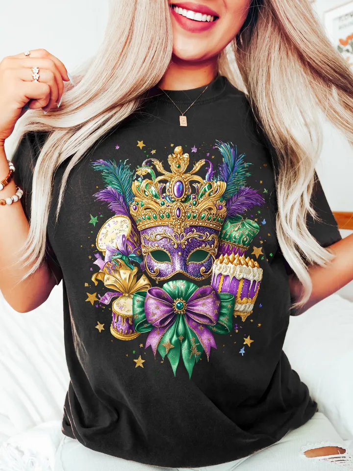 Mardi Gras Coquette PNG, Mardi Gras Png, Fleur De Lis Png, Mardi Beads Louisiana Festival Shirt Design, King Cake Png, Fat Tuesday Png