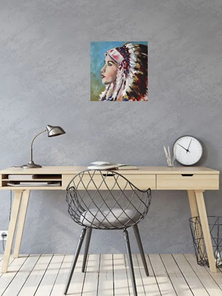 Native American Painting Original Art American Indian Woman Wall Art Amerindian