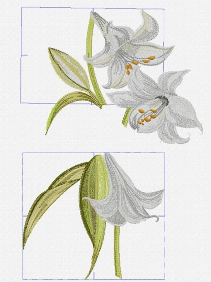 Lilies 10x12 Machine Embroidery Design DIGITAL EMBROIDERY