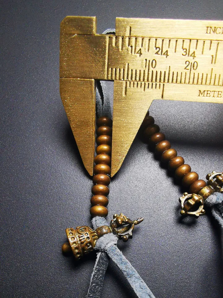 Gandhanra Handmade Tibetan Buddhist Mala Bead Counters, Carved with Dorje and Vajra /  Kartika and Kila, Made of  Brass